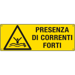 [17501K] 17501K - Cartello PRESENZA DI CORRENTI FORTI