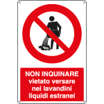 [1842Y] 1842Y - Cartello divieto vietato inquinare versare liquidi