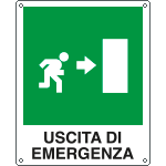[20106W] 20106W - Cartello salvataggio uscita di emergenza destra