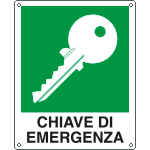 [20132K] 20132K - Cartello chiave di EMERGENZA
