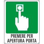 [20142X] 20142X - cart.sicur. "premere per apertura porta"