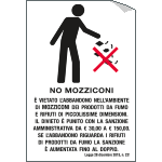 [2218S] 2218S - etichetta per vetri vietato l'abbandono di mozziconi.....