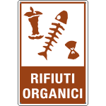 [3509S] 3509S - etichetta autoadesiva rifiuti"RIFIUTI ORGANICI"