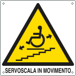 [403301W] 403301W - Cartello pericolo servoscala in movimento