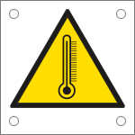 [49640N] 49640N - Cartello alluminio pericolo alta temperatura