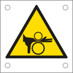 [49643N] 49643N - Cartello pericolo schiacciamento dita da ingranaggi