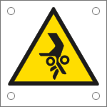 [49652J] 49652J - Cartello pericolo schiacciamento dita da rulli