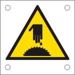 [49686N] 49686N - Cartello alluminio pericolo taglio da lama