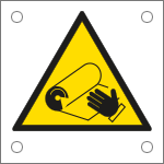 [49699J] 49699J - Cartello alluminio pericolo avvolgimento bobina