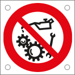 [49714N] 49714N - Cartello divieto non riparare organi in moto