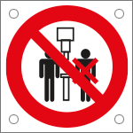 [49775N] 49775N - Cartello alluminio divieto lavoro  piu' persone