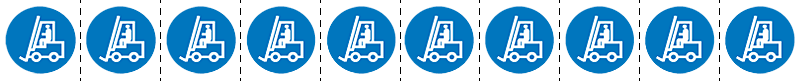 [49884NS] 49884NS - foglio n.10 etichette adesive 30x30 Obbligo uso carrello elevatore