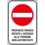 [5612X] 5612X - Cartello proprietà privata vietato accesso persone