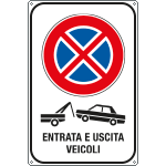 [5639Y] 5639Y - Cartello divieto entrata e uscita veicoli