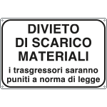 [5651J] 5651J - Cartello Divieto scarico materiali trasgressori