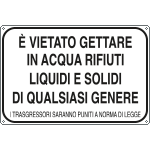 [5652H] 5652H - Cartello alluminio vietato gettare in acqua rifiuti