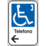 [5693X] 5693X - Cartello alluminio informazione Telefono disabili