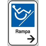 [5696X] 5696X - Cartello alluminio informazione Rampa disabili