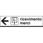 [6801L] 6801L - Cartello alluminio ricevimento MERCI sinistra