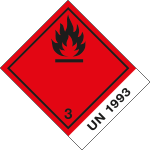 [8204L] 8204L - etichetta 100x120 FLAMMABLE UN 1993