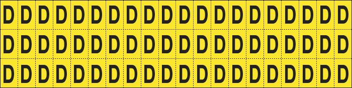 [900D] 900D - Foglio n.60 etichette adesive G/N lettera D