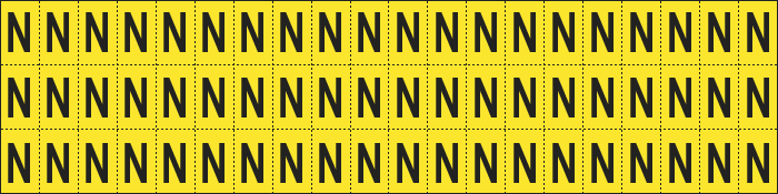 [900N] 900N - Foglio n.60 etichette adesive G/N lettera N