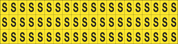 [900S] 900S - Foglio n.60 etichette adesive G/N lettera S