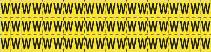 [900W] 900W - Foglio n.60 etichette adesive G/N lettera W