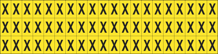 [900X] 900X - Foglio n.60 etichette adesive G/N lettera X