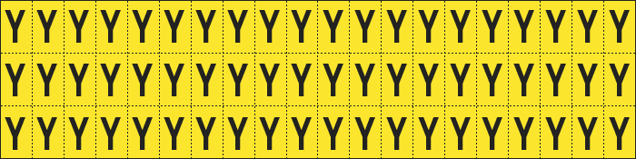 [900Y] 900Y - Foglio n.60 etichette adesive G/N lettera Y