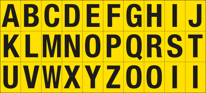 [902AZ] 902AZ - Foglio n.30 etichette adesive G/N lett.da A a Z