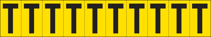 [904T] 904T - Foglio n.10 etichette adesive G/N lettera T