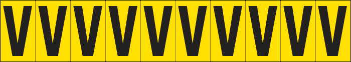 [904V] 904V - Foglio n.10 etichette adesive G/N lettera V