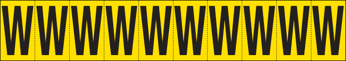 [904W] 904W - Foglio n.10 etichette adesive G/N lettera W
