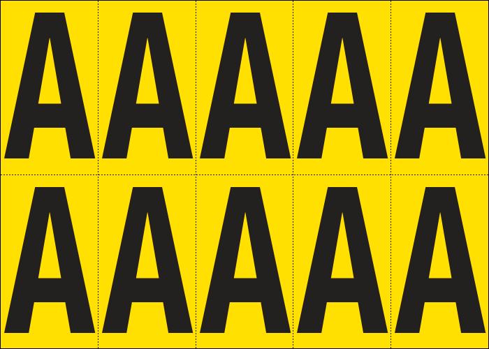 [905A] 905A - Foglio n.10 etichette adesive G/N lettera A