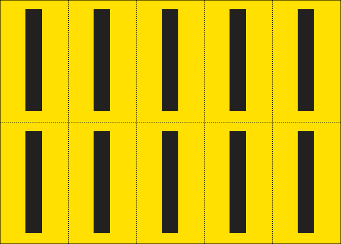 [905I] 905I - Foglio n.10 etichette adesive G/N lettera I