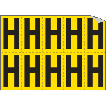 [906H] 906H - Foglio n.10 etichette adesive G/N lettera H