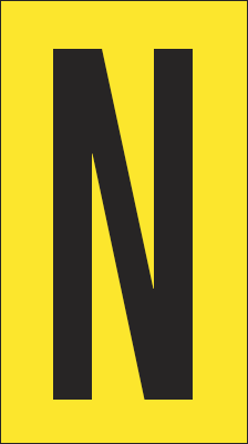 [907N] 907N - Foglio n.1 etichette adesive G/N lettera N