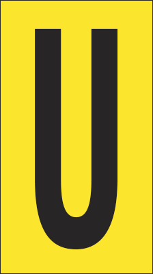 [907U] 907U - Foglio n.1 etichette adesive G/N lettera U