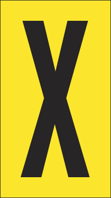 [907X] 907X - Foglio n.1 etichette adesive G/N lettera X