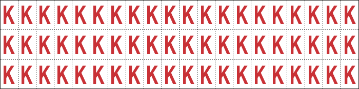 [910K] 910K - Foglio n.60 etichette adesive B/R lettera K