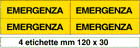 [9124B] 9124B - Foglio n. 4 etichette adesive EMERGENZA