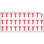 [913T] 913T - Foglio n.30 etichette adesive B/R lettera T