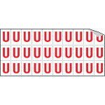 [913U] 913U - Foglio n.30 etichette adesive B/R lettera U