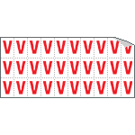 [913V] 913V - Foglio n.30 etichette adesive B/R lettera V