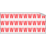 [913W] 913W - Foglio n.30 etichette adesive B/R lettera W