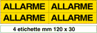[9143B] 9143B - Foglio n. 4 etichette adesive ALLARME