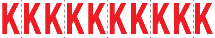 [914K] 914K - Foglio n.10 etichette adesive B/R lettera K
