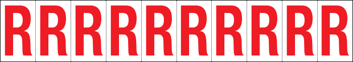 [914R] 914R - Foglio n.10 etichette adesive B/R lettera R