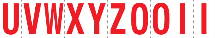 [914UZ] 914UZ - Foglio n.10 etichette adesive B/R lett.da U a Z
